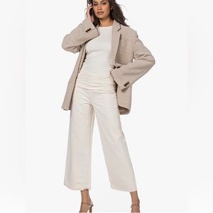 Rag & Bone Maya Ecru High-rise Ankle Wide
Leg Jean, Size 25